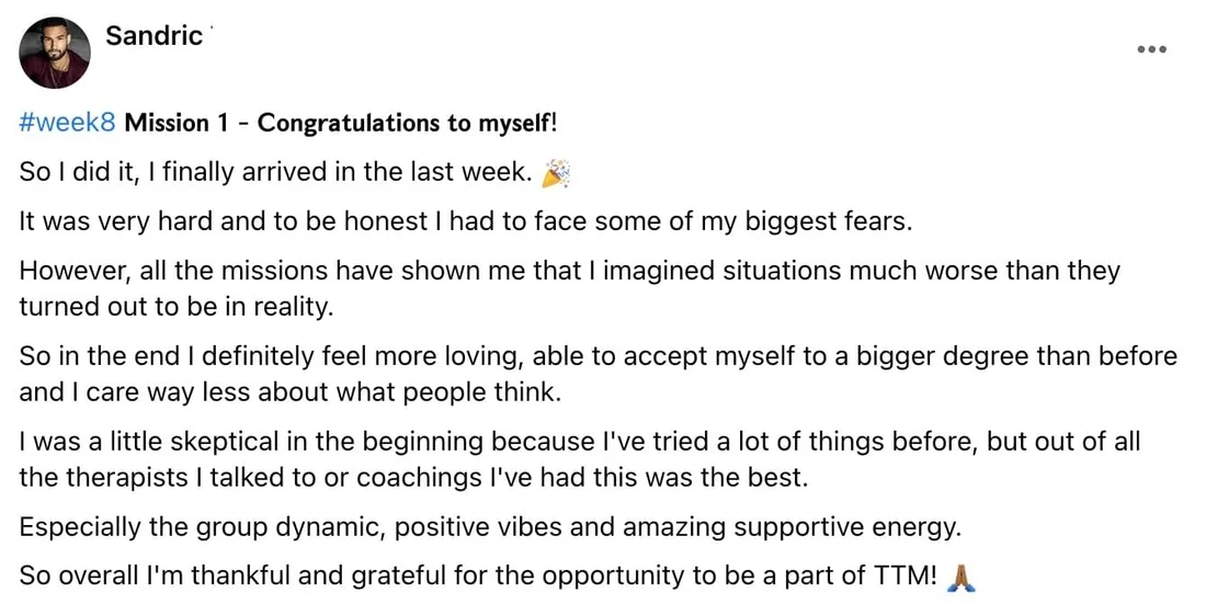 Written client review 48 — Transformation Mastery Mentoring 2.0.