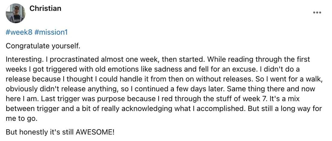 Written client review 130 — Transformation Mastery Mentoring 2.0.