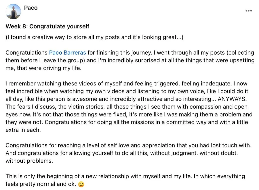 Written client review 24 — Transformation Mastery Mentoring 2.0.