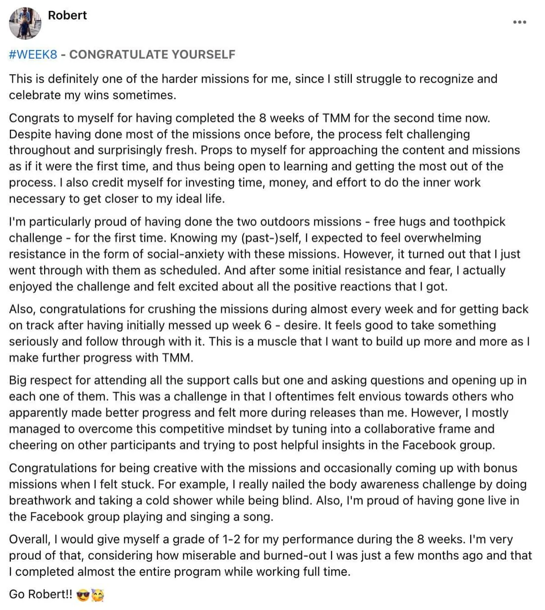 Written client review 56 — Transformation Mastery Mentoring 2.0.