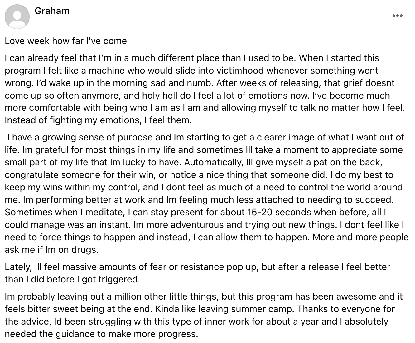 Written client review 138 — Transformation Mastery Mentoring 2.0.