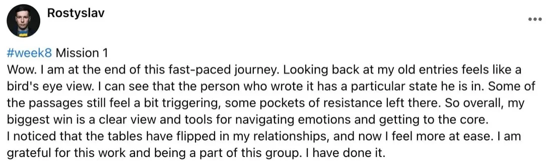 Written client review 117 — Transformation Mastery Mentoring 2.0.