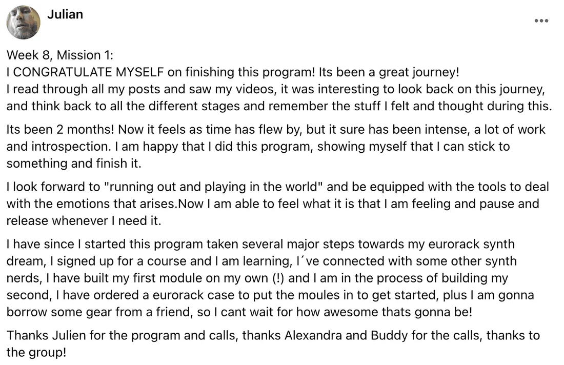 Written client review 127 — Transformation Mastery Mentoring 2.0.