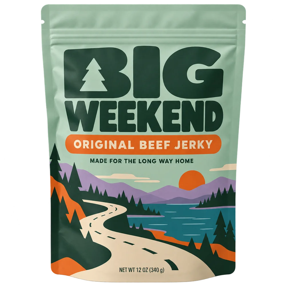 Custom 12 oz Beef Jerky Bags illustrated packaging concept