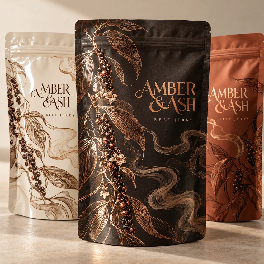 Choose the finish. Keep your identity. illustrated packaging concept