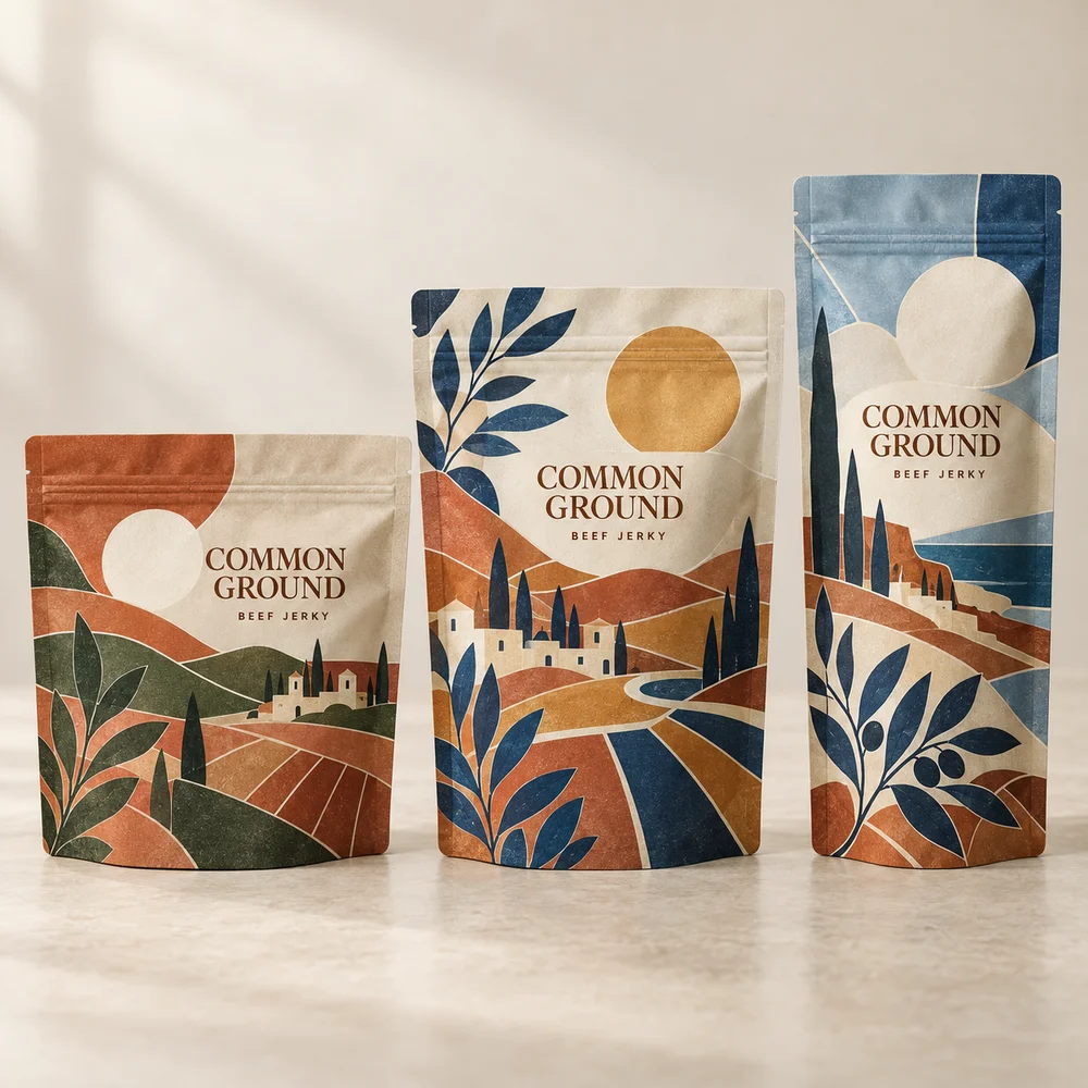 A bag that fits your product. illustrated packaging concept