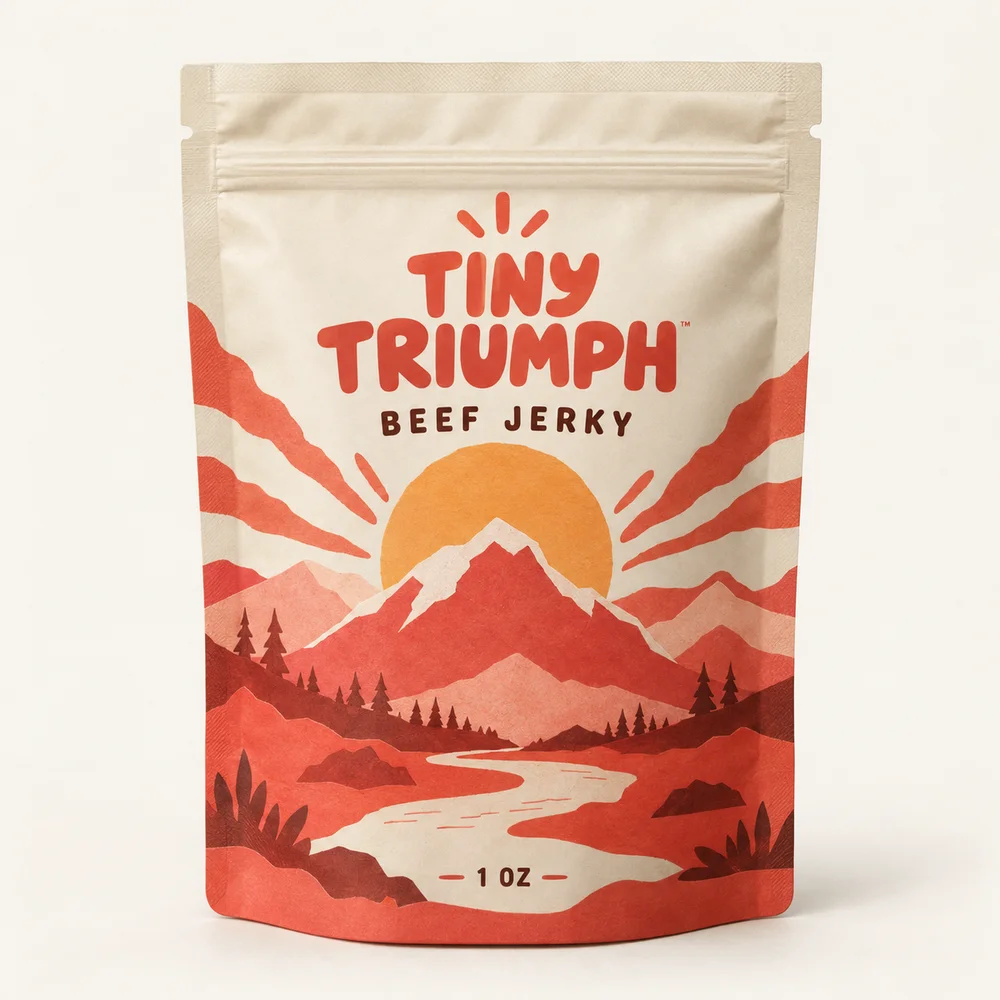1 oz stand-up pouch illustrated brand concept