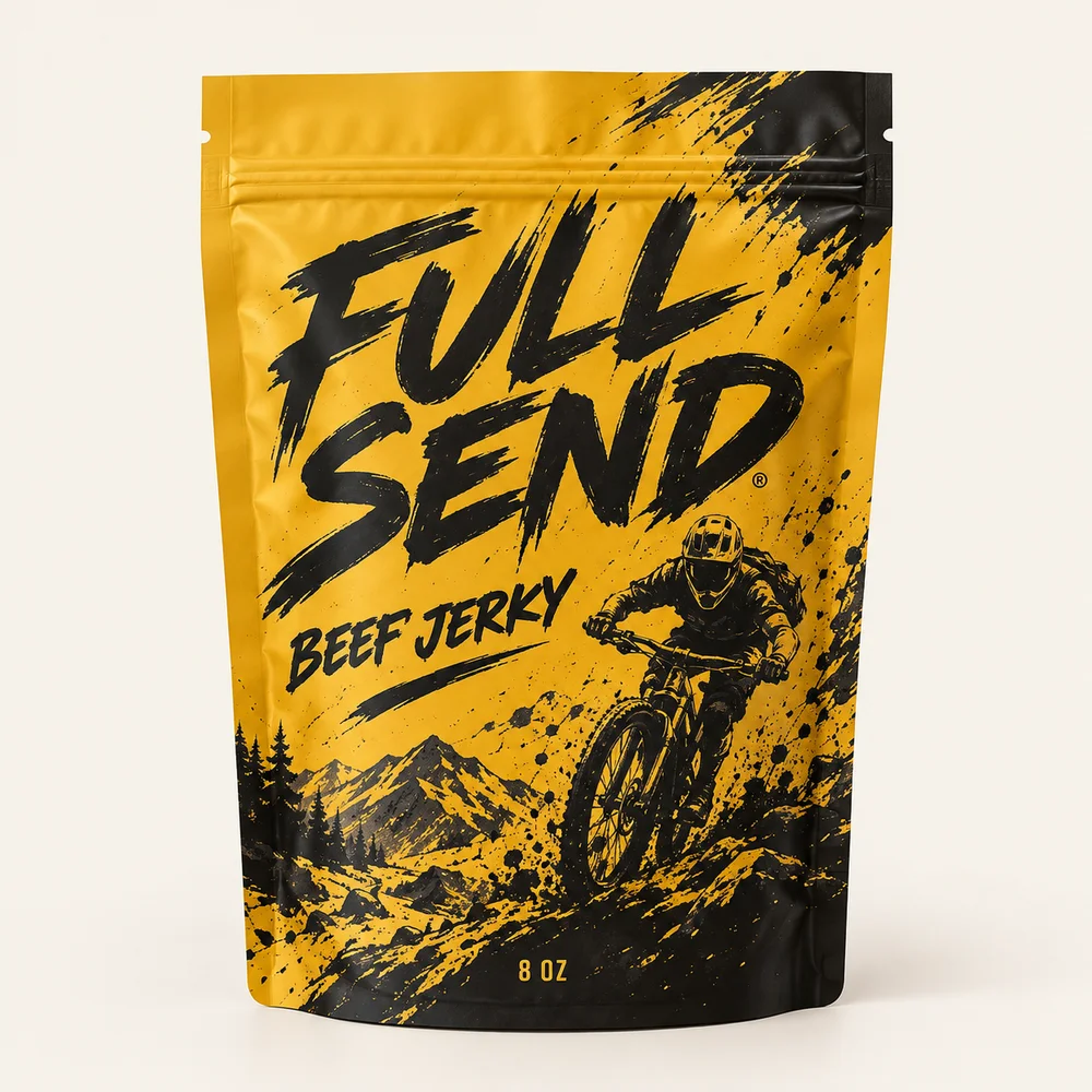 8 oz stand-up pouch illustrated brand concept