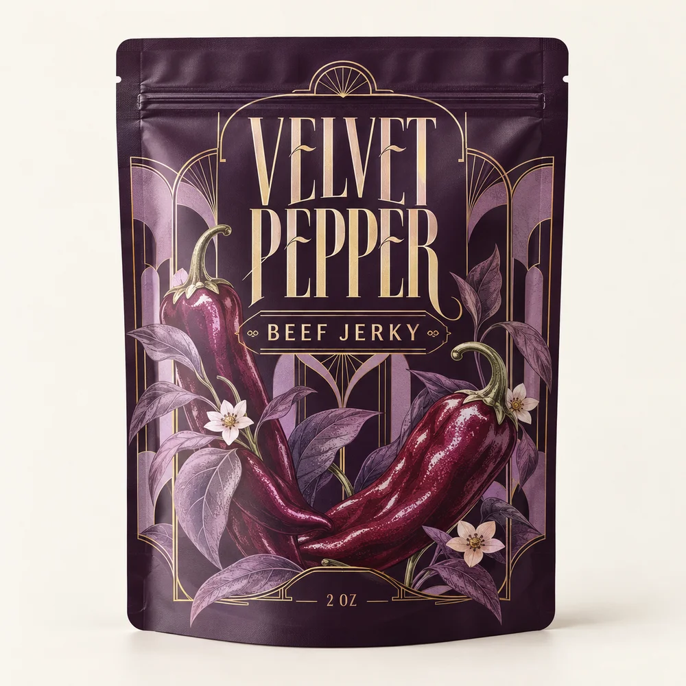 2 oz stand-up pouch illustrated brand concept