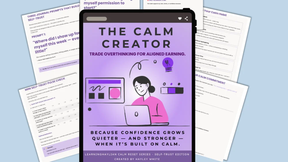 A person calmly creating