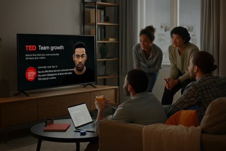 Watching a TED Talk.
