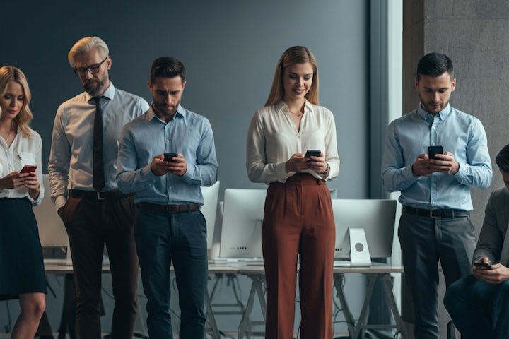 Distracted by phones.