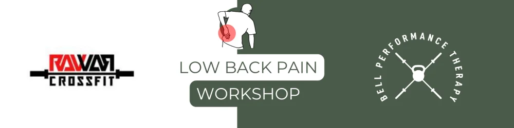 What:  This is a low back pain workshop tailored towards CrossFit and active people who experience low back pain with their workouts.   Who:  Available to ALL!  Presented by Dr. Brandon Bellman with Bell Performance Therapy  When: Saturday, October 21st, 2023. 11:15am-12:15am  Where: Raw War CrossFit 5901 Chandler Ct Suite A, Westerville, OH 43082  Cost:  Absolutely Free! Please let us give you some insight towards your back pain!