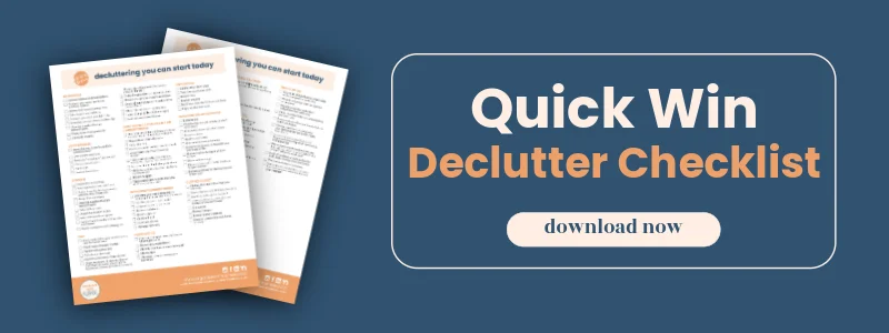Header image. download the Quick Win Declutter Checklist
