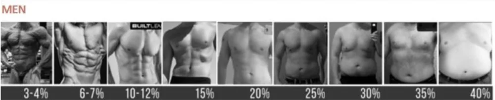 Body fat percentage visual guide