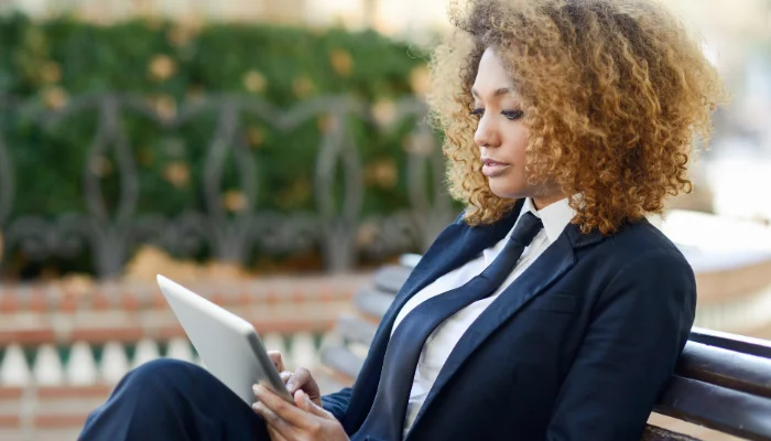 Image of woman using a tablet