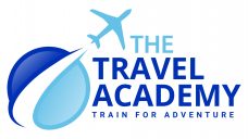 Travel Academy Logo; Multi Blue