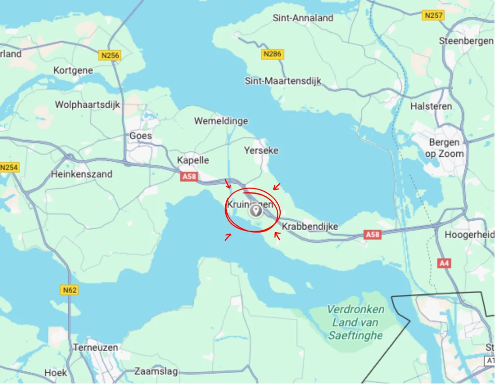 Kruiningen op de kaart