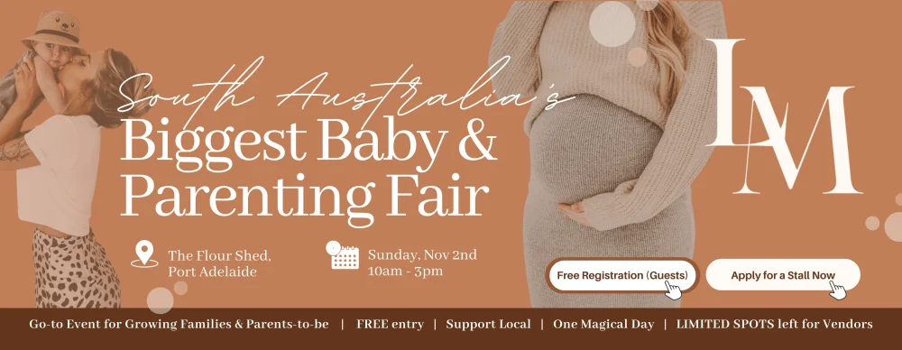 Join us on Sunday, 2nd November 2025 at The Flour Shed, Port Adelaide. Get your products or services in front of hundreds of Adelaide parents & families.