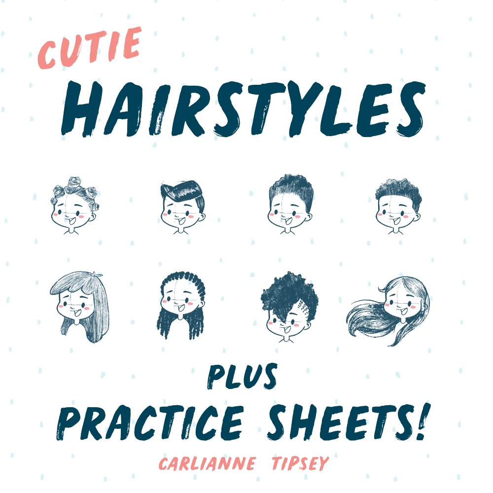 cutie hairstyles and practice sheets how to draw hair