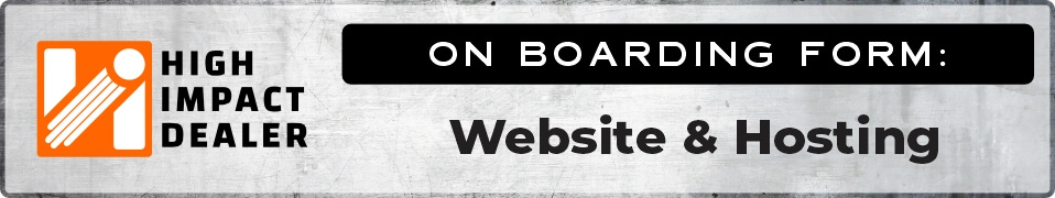 High Impact Onboarding Form: Website