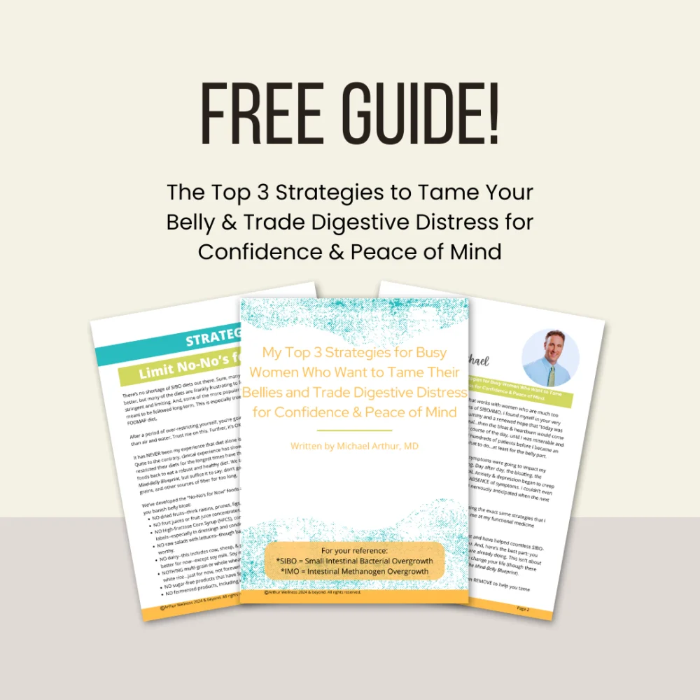 Free Guide for top 3 tips to tame your SIBO.