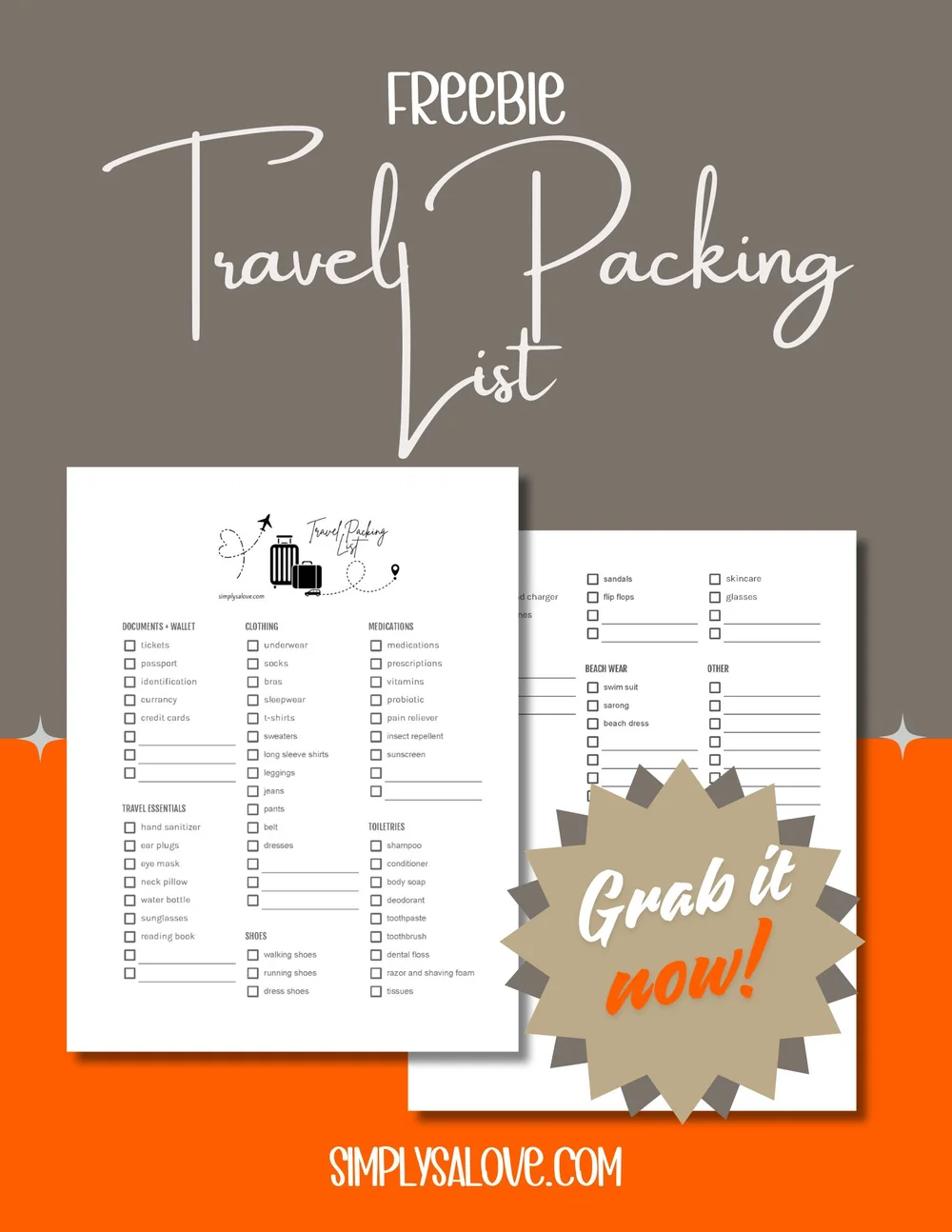 Travel Packing List Printable