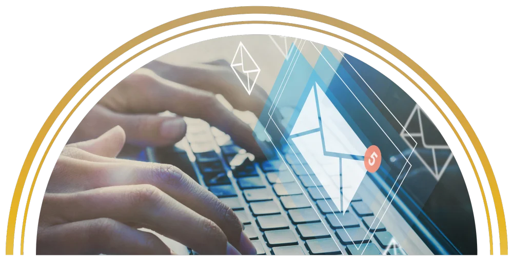 typing email into computer