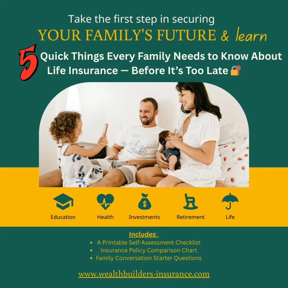 5 Quick things every family needs to know about life insurance - before it's too late cover page