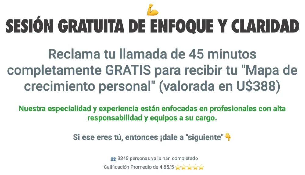 Sesión gratuita de enfoque y claridad