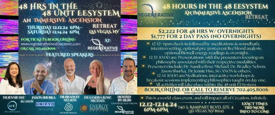 EES IMMERSION RETREAT EVENT IN BOCA PARK LAS VEGAS, REGENERATIVE HEALTH SYSTEM 12/12-12/14