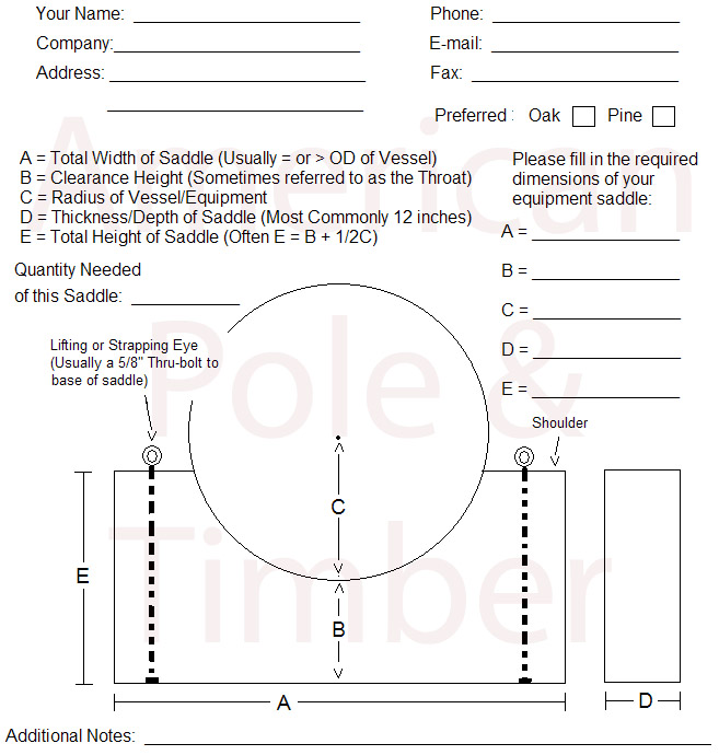 Custom Equipment Saddle RFQ Form