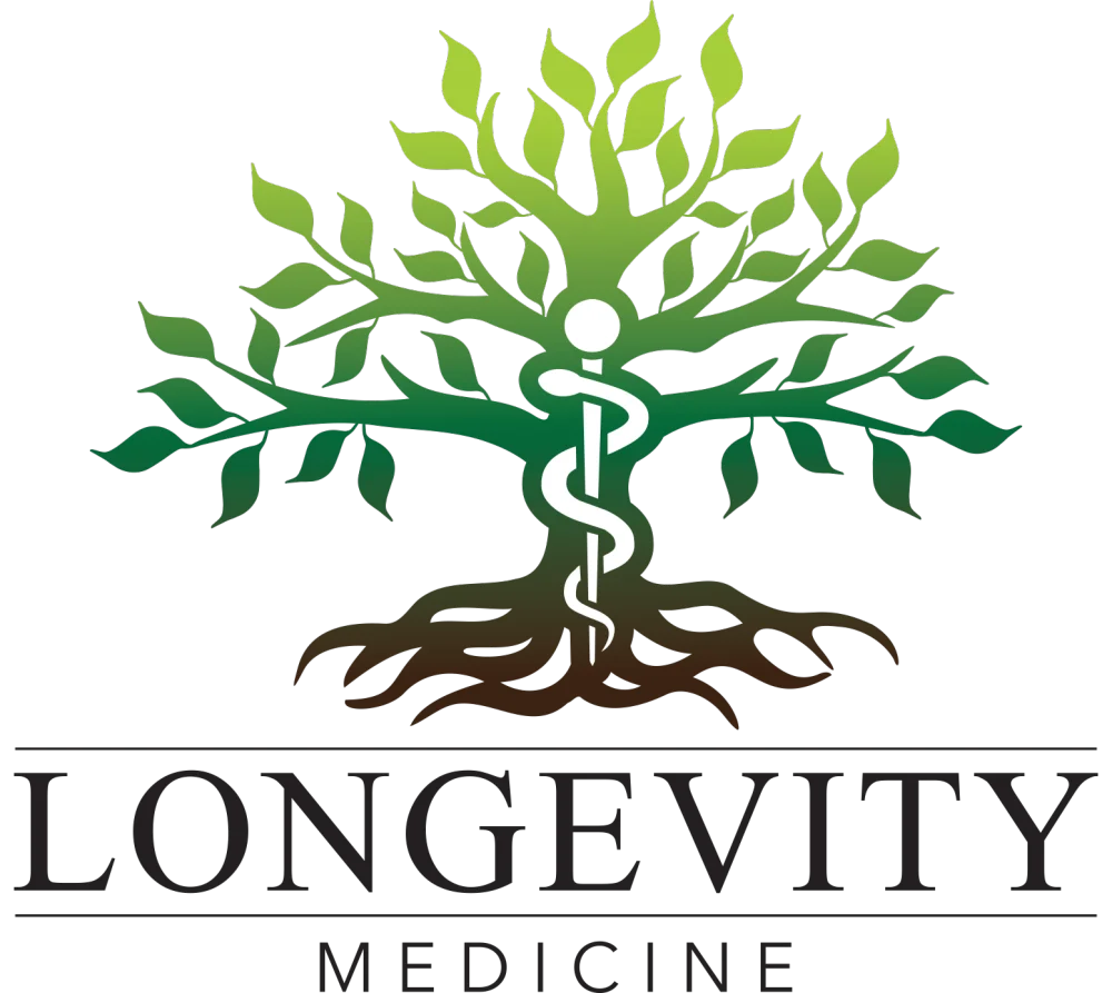 longevity medicine logo green gradient tree
