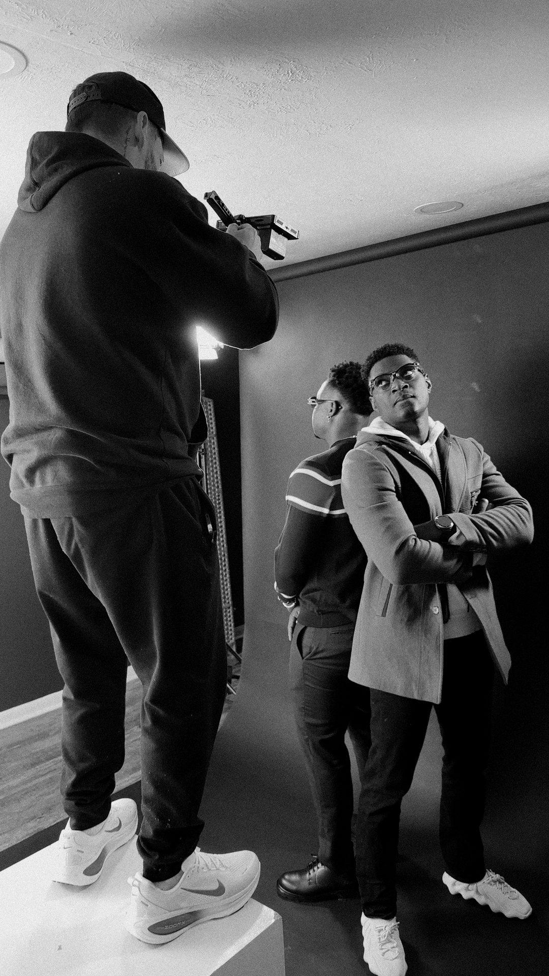 Logan directing a studio shoot