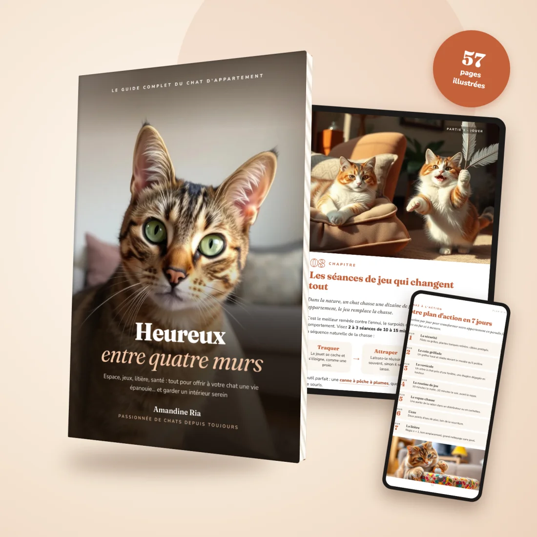 Le guide Heureux entre quatre murs sur livre, tablette et téléphone