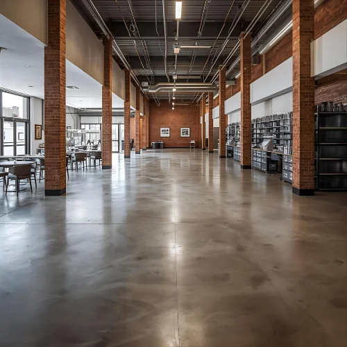 Large commercial polished concrete flooring project