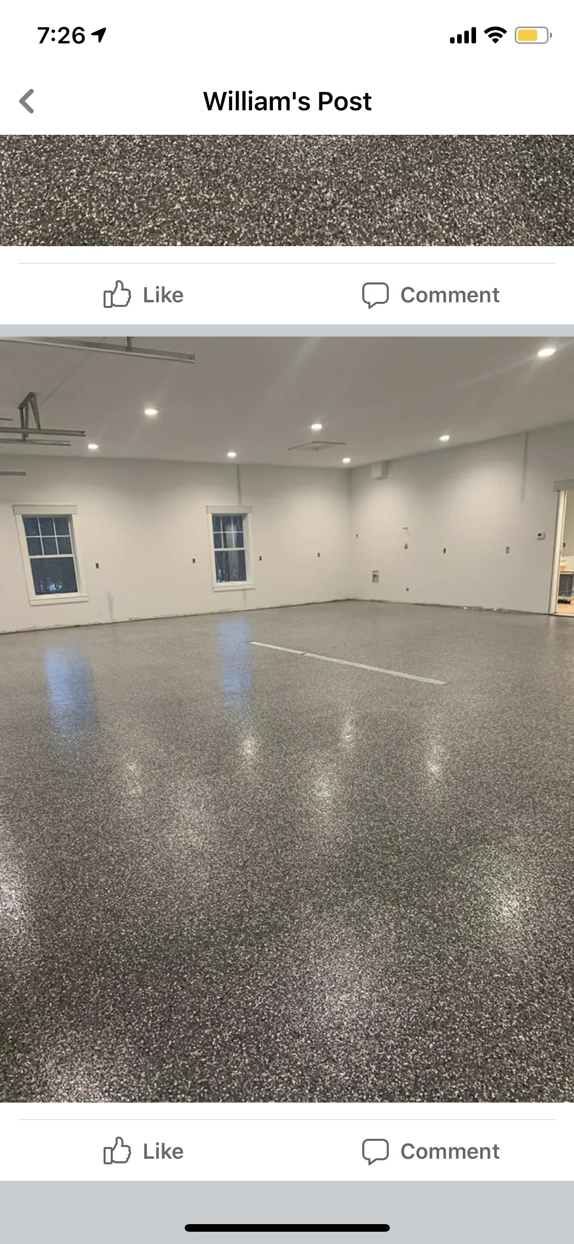 Durable epoxy and polyaspartic garage floor coating