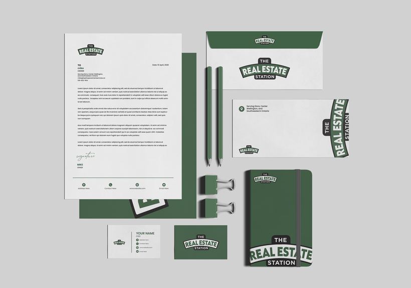 The Real Estate Station brand kit — designed by Message Masters
