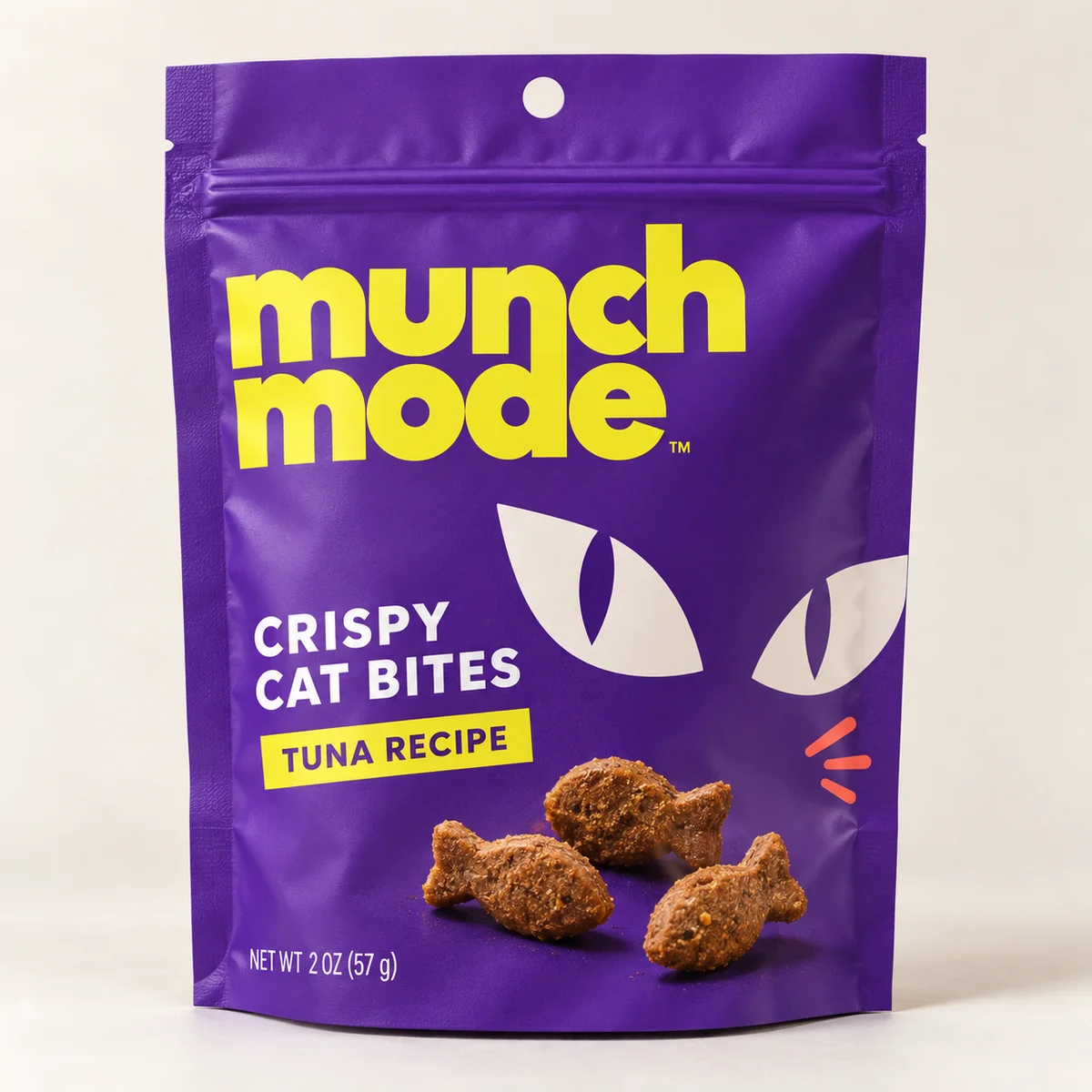 Custom printed pet treat packaging with original brand artwork