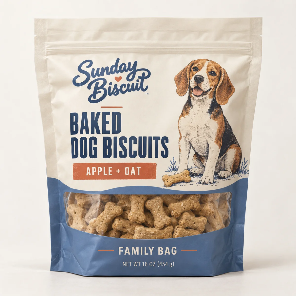 Custom printed pet treat packaging with original brand artwork