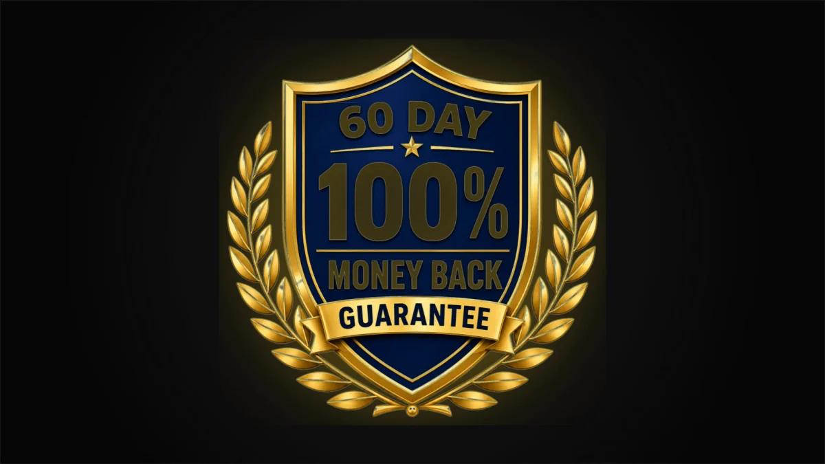 60 day, 100 percent money-back guarantee