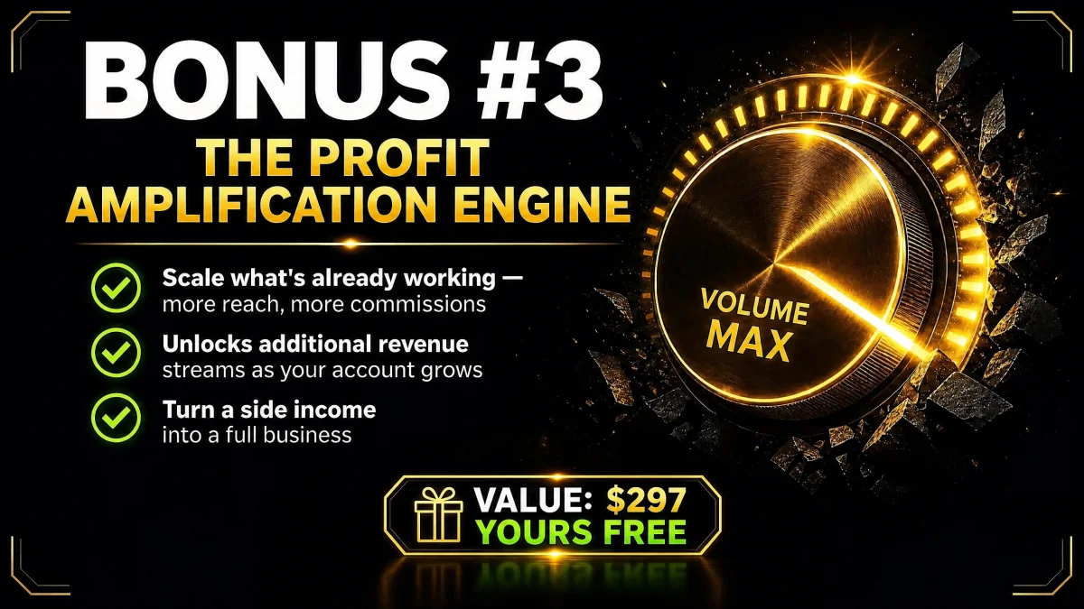 Bonus three, The Profit Amplification Engine, valued at $297