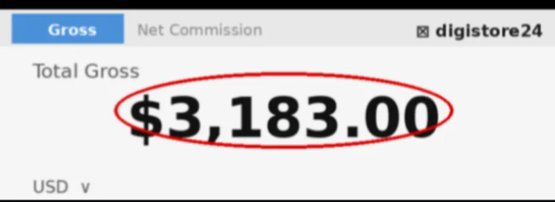 Quandry Digistore dashboard showing $3,183