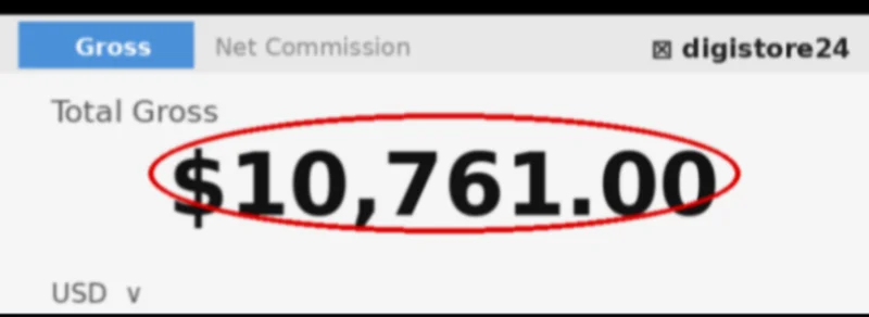 Paula Digistore dashboard showing $10,761
