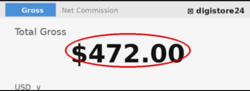 Jules Digistore dashboard showing $472