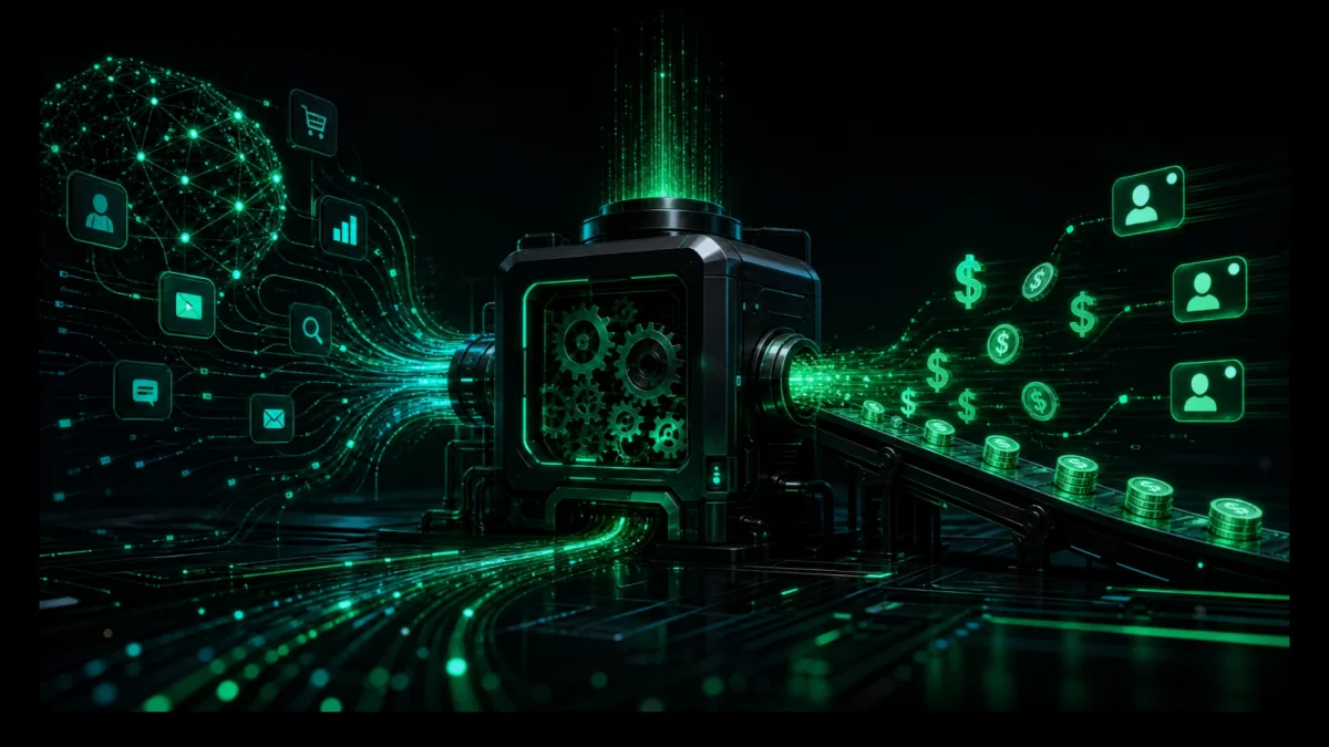 Generic AI automation engine transforming online activity into earnings