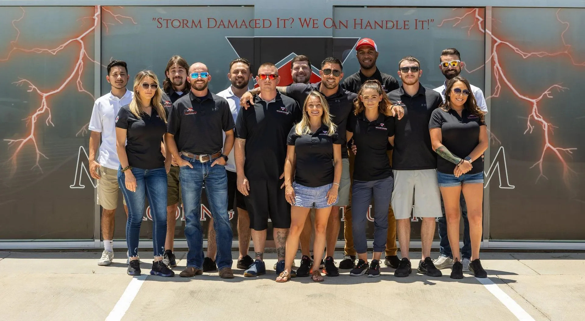 The Miller Storm team pictured together at their office