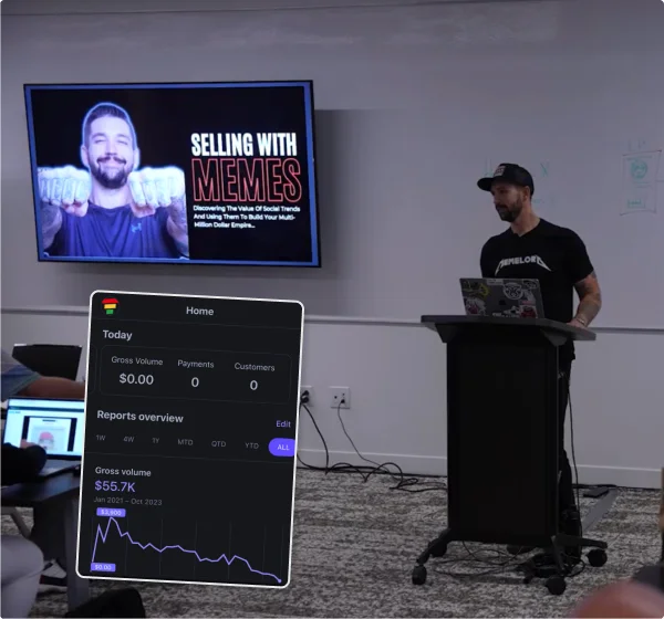 Drewbie Wilson teaching Selling With Memes