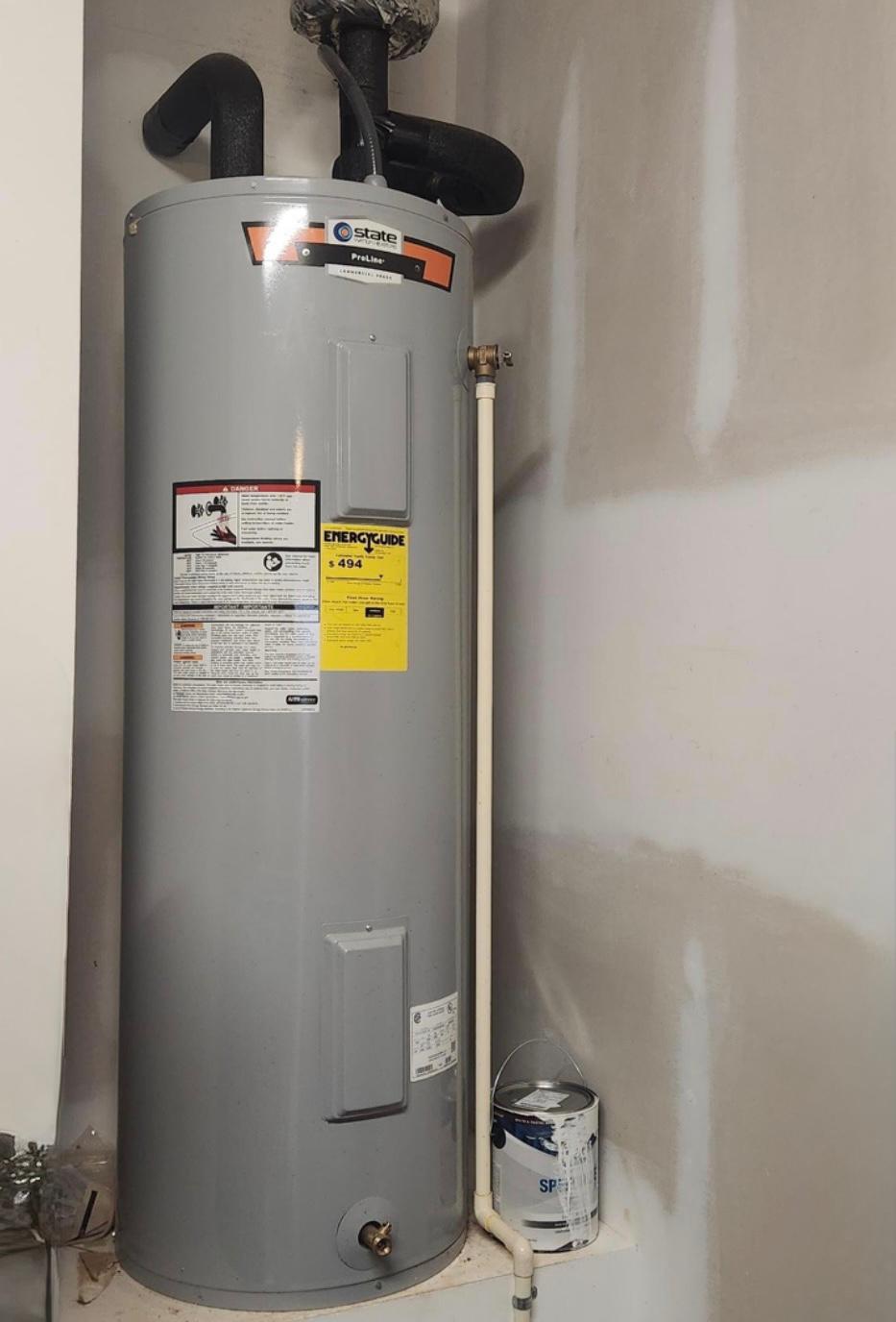 Standard tank water heater install completed in a Charlotte home