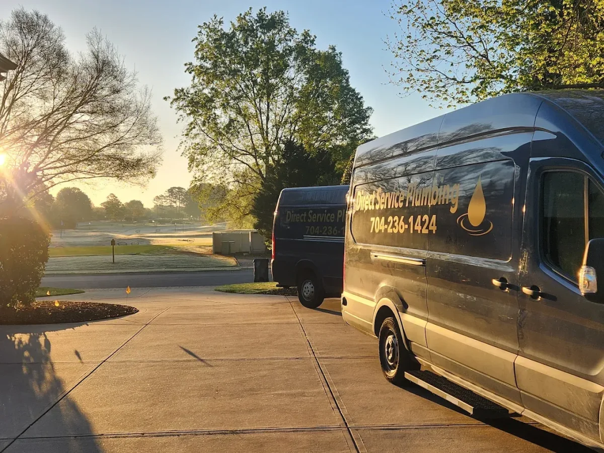 Direct Service Plumbing van at sunrise — emergency dispatch ready